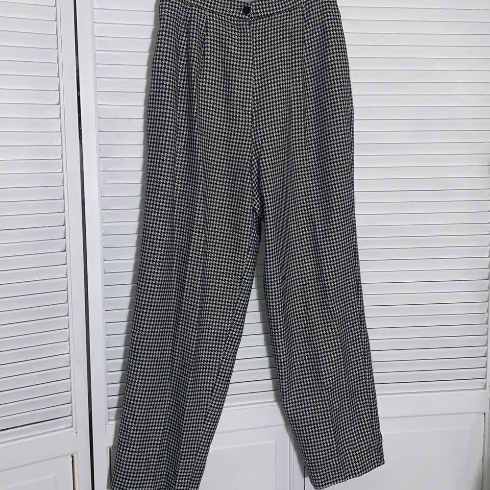 Vintage Houndstooth Wool Trousers‎ Size 13/14